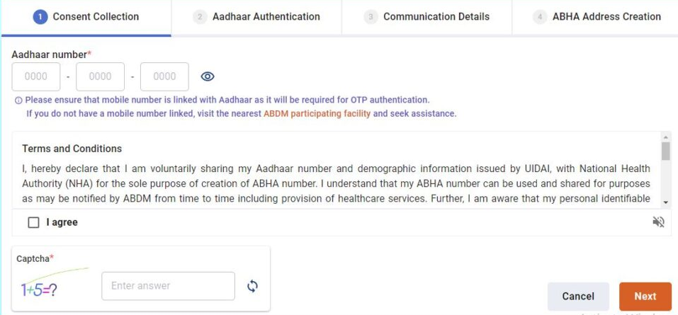 Abha health card registration process